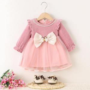 Venta al por mayor 1644 Vestido <span class=keywords><strong>de</strong></span> Otoño Invierno para niños Falda <span class=keywords><strong>de</strong></span> princesa <span class=keywords><strong>de</strong></span> empalme <span class=keywords><strong>de</strong></span> malla <span class=keywords><strong>de</strong></span> terciopelo grueso para <span class=keywords><strong>niñas</strong></span> con decoración <span class=keywords><strong>de</strong></span> encaje Estilo dulce - Product Image 3