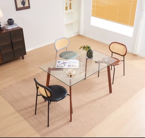 <span class=keywords><strong>Table</strong></span> à manger rectangulaire en verre trempé de <span class=keywords><strong>haute</strong></span> qualité, style design moderne pour la maison ou l'appartement à usage hôtelier - Product Image 3