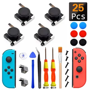 Hot Selling 25 In 1 Reparatie Onderdelen 3D Analoge Thumb Stick Voor Nintend Schakelaar Ns Joystick Grips Vervanging Controller Kit