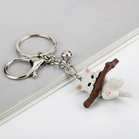 Porte-clés en PVC personnalisé en 3D, sublimation, motif chat mignon, porte-clés en plastique pour cadeaux promotionnels