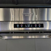 POLYGEE Hotte de cuisine en acier inoxydable de 2 mètres avec purificateur d'air électrostatique ESP, extracteur d'air, élimination de la brume d'huile de cuisine
