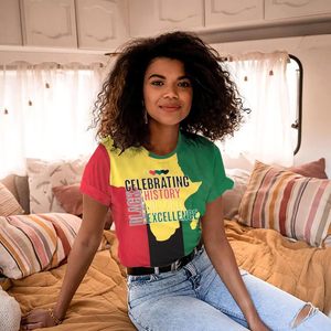 T-shirts vintage à col rond et manches courtes pour <span class=keywords><strong>femmes</strong></span>, T-shirts noirs sur le thème de l'histoire afro-américaine, célébrant la Journée de l'émancipation, 60 % coton - Product Image 5