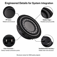 Subwoofer para Auto de 12 Pulgadas, 250W RMS, 500W, Doble Bobina de 2 Ohmios, Cono de PP, Borde de Goma, Hierro, para Automoción, OEM, ODM