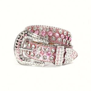 Ceinture personnalisée de luxe en cuir PU souple avec strass en cristal pour femme, design diamanté, boucle ardillon en alliage cloutée, unisexe, personnalisable - Product Image 6