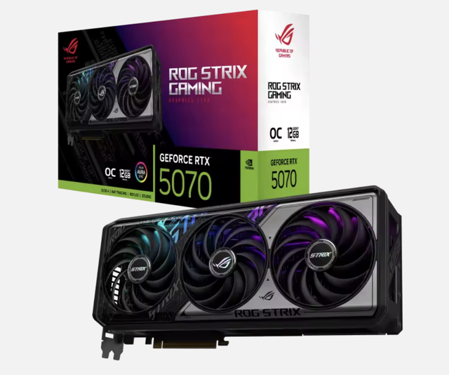AS ROG Strix GeForce RTX5070 OC Edition 12GB GDDR7 Graphics Card (PCIe 5.0, 12GB GDDR7, HD/DP 2.1, 3.2-Slot, Axial-tech Fans)