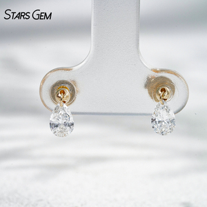 Pendientes de Diamantes Cultivados en Laboratorio Starsgem de Lujo, Oro de 18K, Corte Pera y Marquesa, Chapados en Rodio, Certificados por IGI, Exquisitos y Flotantes - Product Image 5
