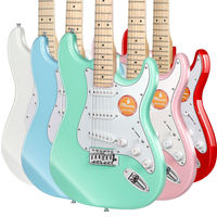 Guitare électrique de style ST à 6 cordes, main droite, couleur blanche, en bois de tilleul, personnalisée, bon marché et de haute qualité