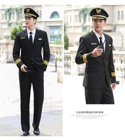 Uniforme de commandant de bord pour homme, tenue de pilote, veste de commandant chinoise, vêtements de travail pour agents de sécurité