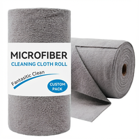 Rouleau de chiffons de nettoyage en microfibre jetables avec logo personnalisé, approvisionnement en gros OEM, rouleau d'essuie-tout absorbant détachable pour cuisine