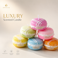 Bougie parfumée personnalisée en forme de macaron, bougie dessert pastel pour boutique de cadeaux, décoration intérieure, cadeau de mariage, OEM, marque privée