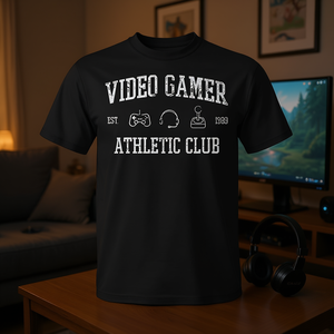 Camiseta Vintage Desgastada del Club Atlético Video Gamer, Camiseta Informal para Hombre con Diseño de Videojuegos - Product Image 3