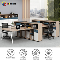 Cloison écran en bois sur mesure style panneau table sur pied 8 places bureau modulaire poste de travail mobilier de bureau