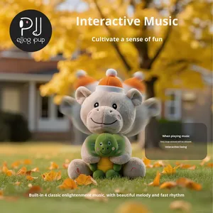 Jouets en peluche hippopotame <span class=keywords><strong>tortue</strong></span> super doux électriques à charge USB interactifs pour enfants EJOGPUP avec enregistreur vocal répétant le chant et <span class=keywords><strong>la</strong></span> parole - Product Image 3