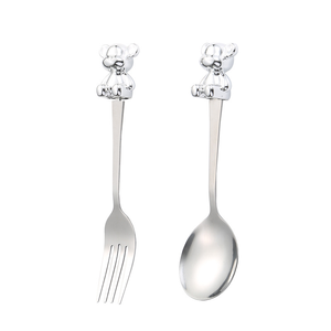 DFU0143 3D Bear Cartoon Christmas Spoon Set Stainless Steel Flatware Set Gift <b>Box</b> Nice 3D Bear Spoon Gift - Product Image 1