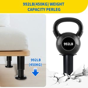 <span class=keywords><strong>Pieds</strong></span> de chaise en acier inoxydable Pinnacle Resolute, modernes et réglables, avec base améliorée pour lit et canapé - Product Image 4