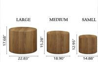 Ensemble de 3 tables basses gigognes modernes en bois, couleur personnalisable, mobilier de maison, gain de place, sans assemblage, stable, MDF