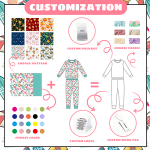 Customize Kids DIY Doodle Sleepwear Bamboo Baby Coloring 2 Piece <strong>PJs</strong> Set Children Colorable Pajamas Coloring Pajamas for Kids - Product Image 3
