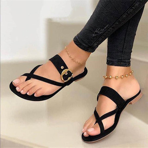 Sandalias Casuales de Verano para Mujer con Tira Ancha y Diseño Espigado de Espiga, Suela Plana - Product Image 3