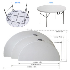 Trắng Vòng Nhựa Có Thể Gập Lại Tiệc Cưới Bảng Xếp Bàn Ghế Cho Các Sự Kiện - Product Image 4