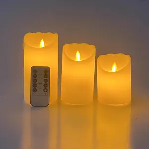 Nhựa nhấp nháy di chuyển ngọn lửa Nến điện trụ cột Flameless dẫn đèn nến với bề mặt mịn Pin hoạt động