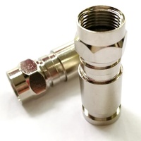 Adaptateur de compression pour câble coaxial RG6 de type F, connecteurs en laiton, placage nickel, indice de protection IP40, pour applications de télévision par satellite et de radiofréquence