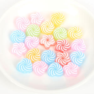 Mélange de cœur d'amour rond tourbillon en résine, 50 pièces, accessoires Kawaii, Cabochon à dos plat, décoration, embellissement artisanal - Product Image 4