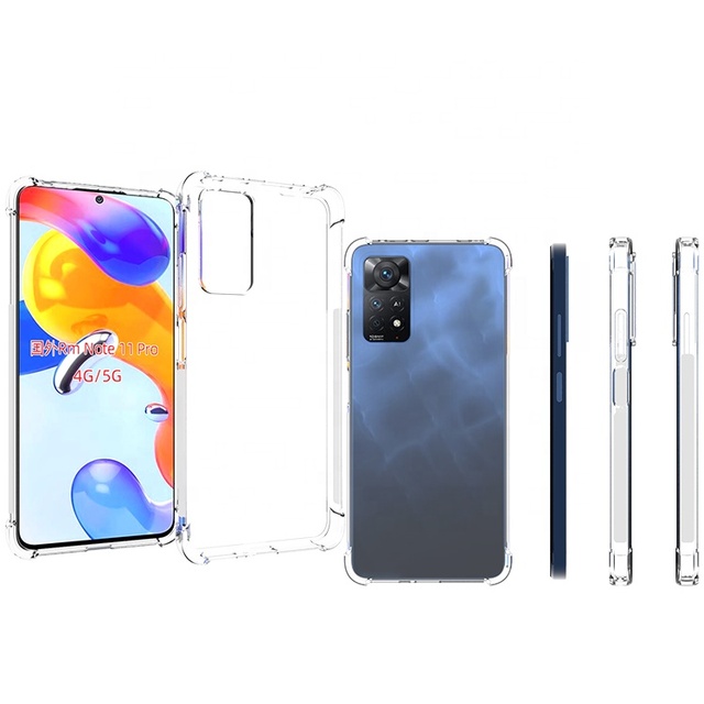 For Xiaomi Redmi Note 12 11 Pro 5G 11 Prime 4G Transparent Tpu ShockProof Case