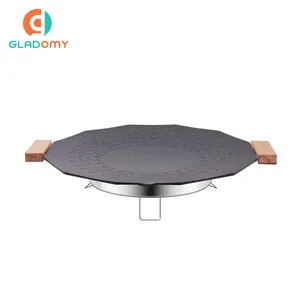 Anti-Stick Polygoon Patroon Grill Pan Outdoor Koreaanse Stijl Elektrische Barbecue Grill Voor Camping Party