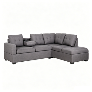 Sofá seccional de lujo de primera categoría para el hogar con un conjunto de sofá de diseño moderno y otomana a juego para una sala de estar elegante. - Product Image 5