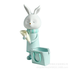 Qi Hang Rabbit <b>Storage</b> <b>Box</b> Round PP Standing Type Decorative Home Ornament For Living Room Snack Or Craft <b>Storage</b> - Product Image 5