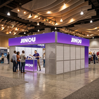Boîte à lumière LED modulaire portable 20x20 en aluminium pour mur à lattes, bannière de marque de premier plan rétroéclairée pour stand de salon professionnel