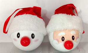Ornements de Noël en mousse 3D avec personnage de dessin animé et chapeau de Père Noël en peluche - Décoration d'arbre ludique - Product Image 3
