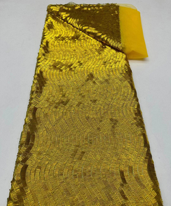 Cordes à paillettes tubulaires motif de maille courbe roulé paillettes broderie maille tissu robe de mariée robe de soirée robe de princesse - Product Image 3