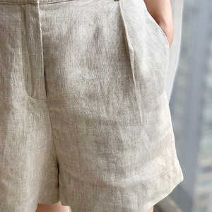 2023 New Fashion pantaloncini di <span class=keywords><strong>lino</strong></span> <span class=keywords><strong>donna</strong></span> estate allentata a vita alta sport Casual Plus Size pantaloncini da <span class=keywords><strong>donna</strong></span> - Product Image 2
