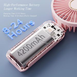 Newest Trending Product 3000mah Foldable Handheld Fan Outdoor Portable Fan With Lanyard - Product Image 3