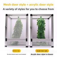 Terrarium pour reptiles (caméléons, lézards, serpents) - Cage à reptiles en alliage d'aluminium détachable avec ventilation, emballage en boîte