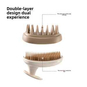 Peine de masaje de doble diente y forma alargada de material ABS, herramienta de lavado de cabello y cepillo para la cabeza de moda para adultos - Product Image 2