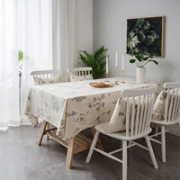 Nappe en tissu imprimé en coton et lin, style rétro classique, bleu et blanc, pour la décoration de la maison, du restaurant et de la cuisine