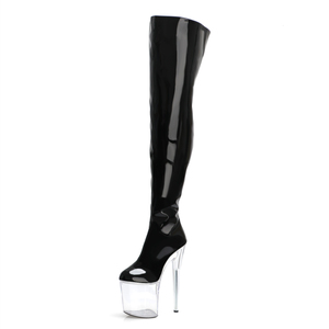 Bottes de danseuse exotique, boîte de nuit, talons hauts de 20 cm, plateforme cylindrique, cuir, chaussures de performance de 8 pouces, bottes cuissardes <span class=keywords><strong>pour</strong></span> femmes - Product Image 3