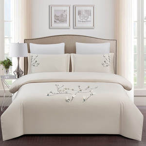 غطاء لحاف من القطن الخالص 100٪ بلون واحد من ألينهوم، طقم غطاء لحاف مطرز عالي الجودة بمقاس كوين، تصنيع حسب الطلب - Product Image 3