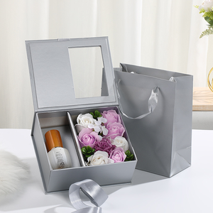 Boîte à rouge à lèvres et parfum personnalisée avec logo, design rose, carrée, romantique, en carton, avec demi-fenêtre transparente, écologique, pour la Saint-Valentin, la fête des mères - Product Image 5