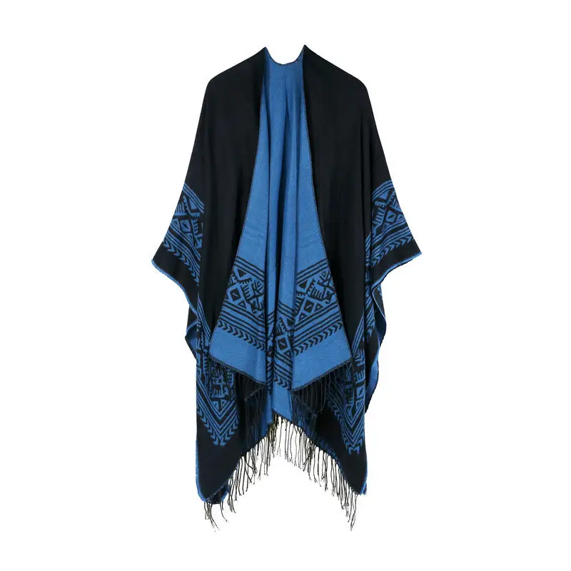 Luxury Colar Cape 100% Cashmere Knitted Poncho Women Sweater Wool Winter Travel Top Flower Desinger Poncho Cape Shawl
