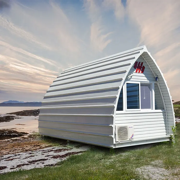 AH-SZ033 prefabrik + evler çelik kemerli çerçeve kabin ev beach resort otel