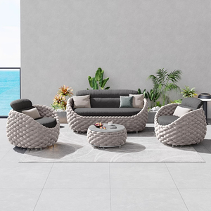 Ensemble <span class=keywords><strong>de</strong></span> canapés d'extérieur modernes à prix abordable avec structure <span class=keywords><strong>en</strong></span> <span class=keywords><strong>aluminium</strong></span> et rotin tressé pour cour <span class=keywords><strong>de</strong></span> ferme, <span class=keywords><strong>salon</strong></span> et usage hôtelier - Product Image 4