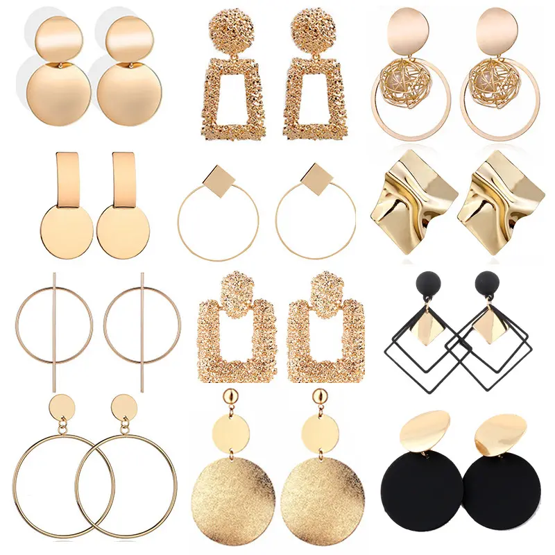 80-150pcs each kilo Fashion Jewelry Earrings Golden Bulk Wholesale Korean style New Manufacturer