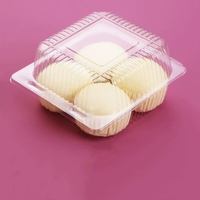 Boîte de rangement pour pâtisserie et desserts en plastique PET transparent, recyclable, avec revêtement UV, pour la livraison de gâteaux et de desserts