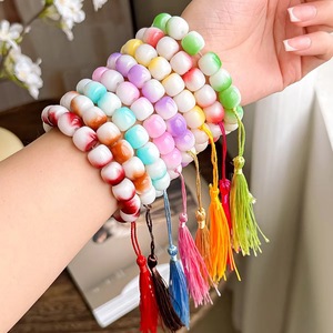 Pulsera de cuentas con diseño de borlas de colores variados para mujer, accesorio de joyería de moda - Product Image 1