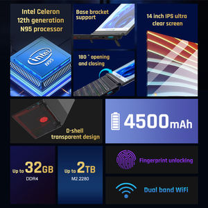 Ordinateur <span class=keywords><strong>portable</strong></span> professionnel Win11 N95 de 14 pouces avec <span class=keywords><strong>clavier</strong></span> rétro-éclairé et grand chapeau rond - Product Image 2