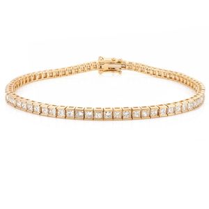 Bracelet tennis en diamant taille Asscher, serti demi-cerclage, diamant de laboratoire certifié IGI, bijoux pour femme, prix de gros - Product Image 1