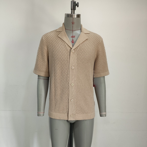 <span class=keywords><strong>Andor</strong></span> - Camiseta de Manga Corta para Hombre, Tejida, de Alta Calidad, Corte Regular, Estilo Informal, Otoño, con Diseño de Pointelle - Product Image 5
